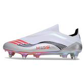 Chuteira Campo Adidas F50 Elite Sem Cadarço SG Trava Mista Messi Branca Pack
